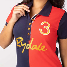 Load image into Gallery viewer, Womens Two Tone Polo Shirt Navy And Cherry