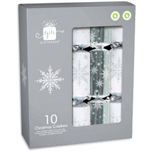 Load image into Gallery viewer, Silver And White Christmas Crackers 10 Pack
