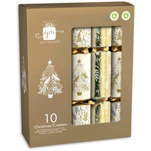Load image into Gallery viewer, Cream And Gold Christmas Crackers 10 Pack
