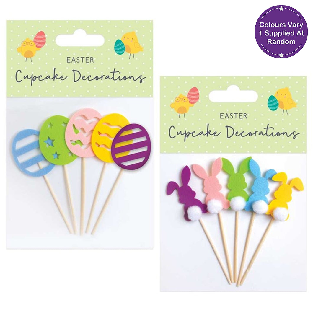 Partisan Easter Cupcake Decorations 5 Pack Assorted