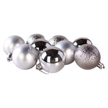 Load image into Gallery viewer, Pack of 9 silver baubles
