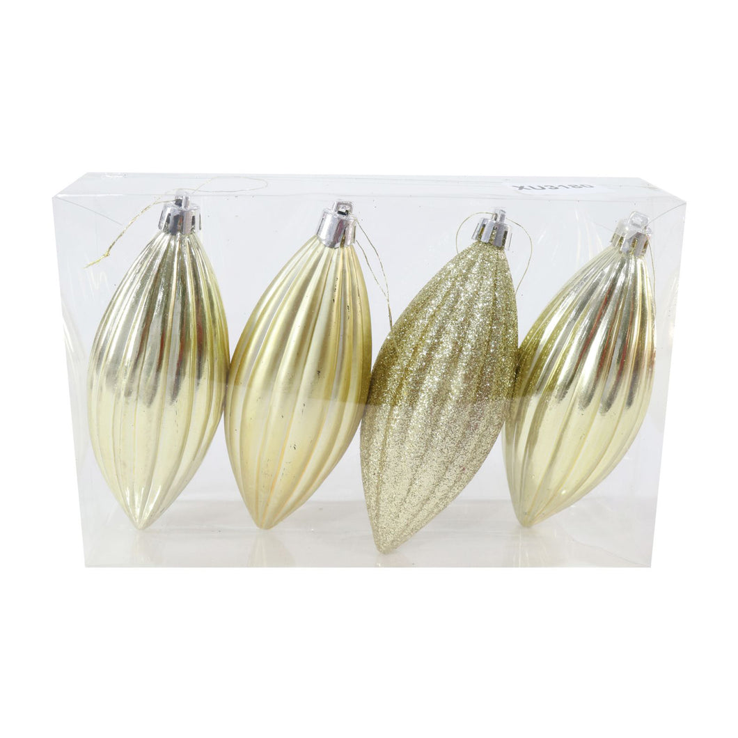 Christmas Olive Baubles 12cm 4 Pack