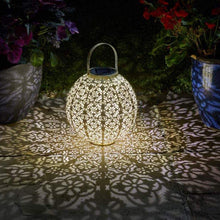 Load image into Gallery viewer, Smart Garden Damasque Cream Outdoor Garden Solar Lantern 
