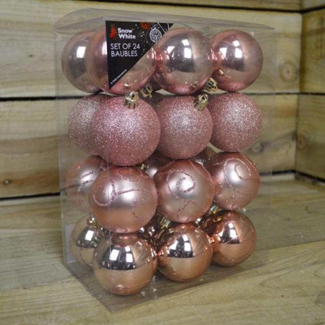 Snow White Rose Gold Baubles