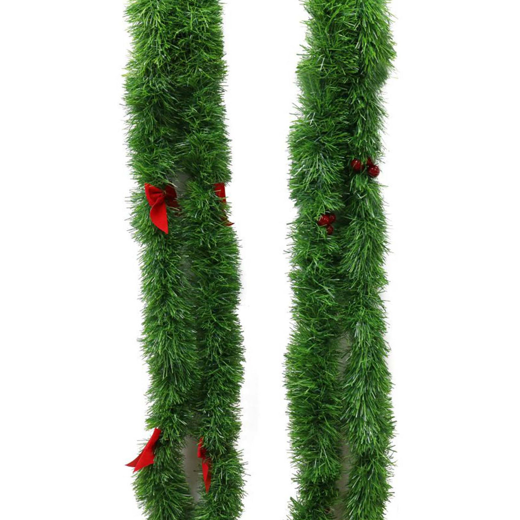 Chunky Green Tinsel 2.4m Assorted