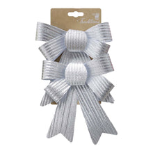 Load image into Gallery viewer, Metallic Bow with Stripes 2pk Assorted