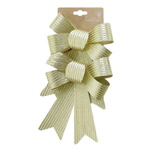 Load image into Gallery viewer, Metallic Bow with Stripes 2pk Assorted