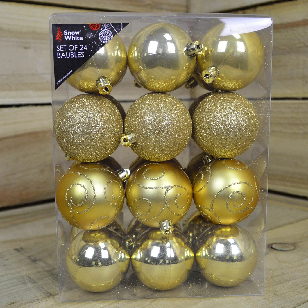 Snow White Gold Baubles