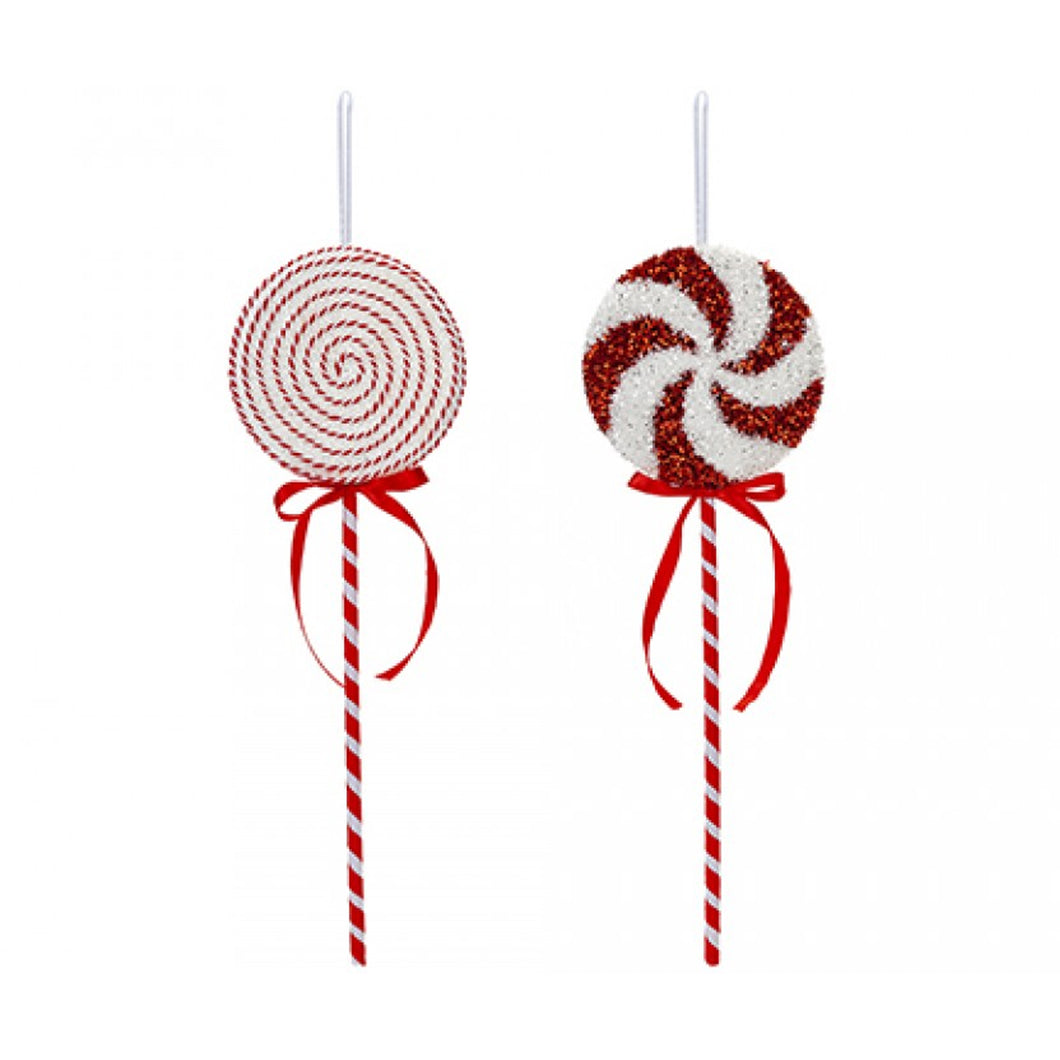 Snow White Candy Cane Lollipop Christmas Decoration