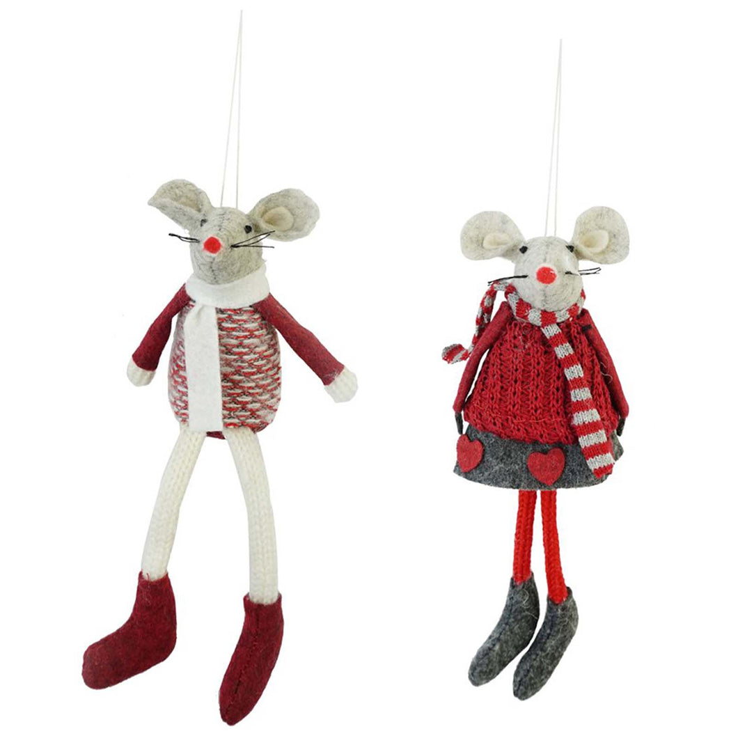 Knitted Mouse with Dangly Legs Assorted
