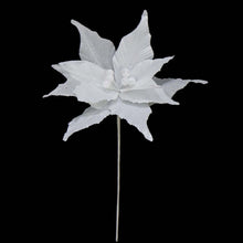 Load image into Gallery viewer, Poinsettia Pick 40cm - White Glitter
