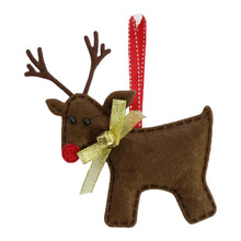 Load image into Gallery viewer, Puffy Felt Reindeer Decoration Assorted
