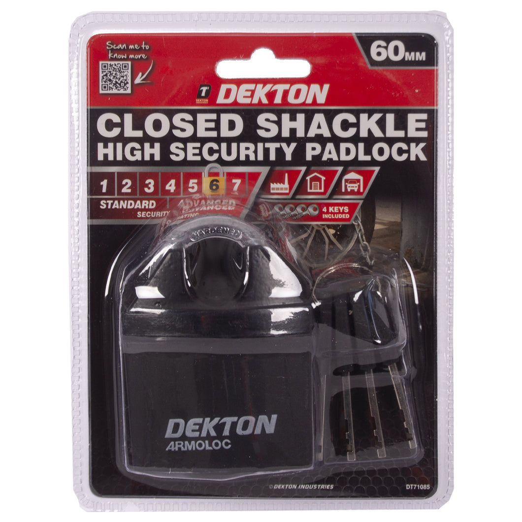 Dekton Closed Shackle High Security Padlock 60mm 