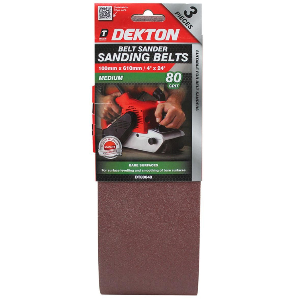 Dekton Belt Sander Sanding Belts 60 Grit 80 Grit & 120 Grit
