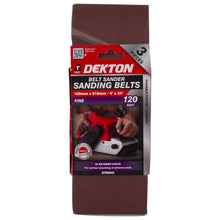 Load image into Gallery viewer, Dekton Belt Sander Sanding Belts 60 Grit 80 Grit &amp; 120 Grit
