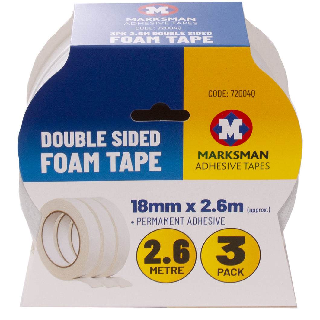 Marksman Double Sided Foam Tape 3 Pack