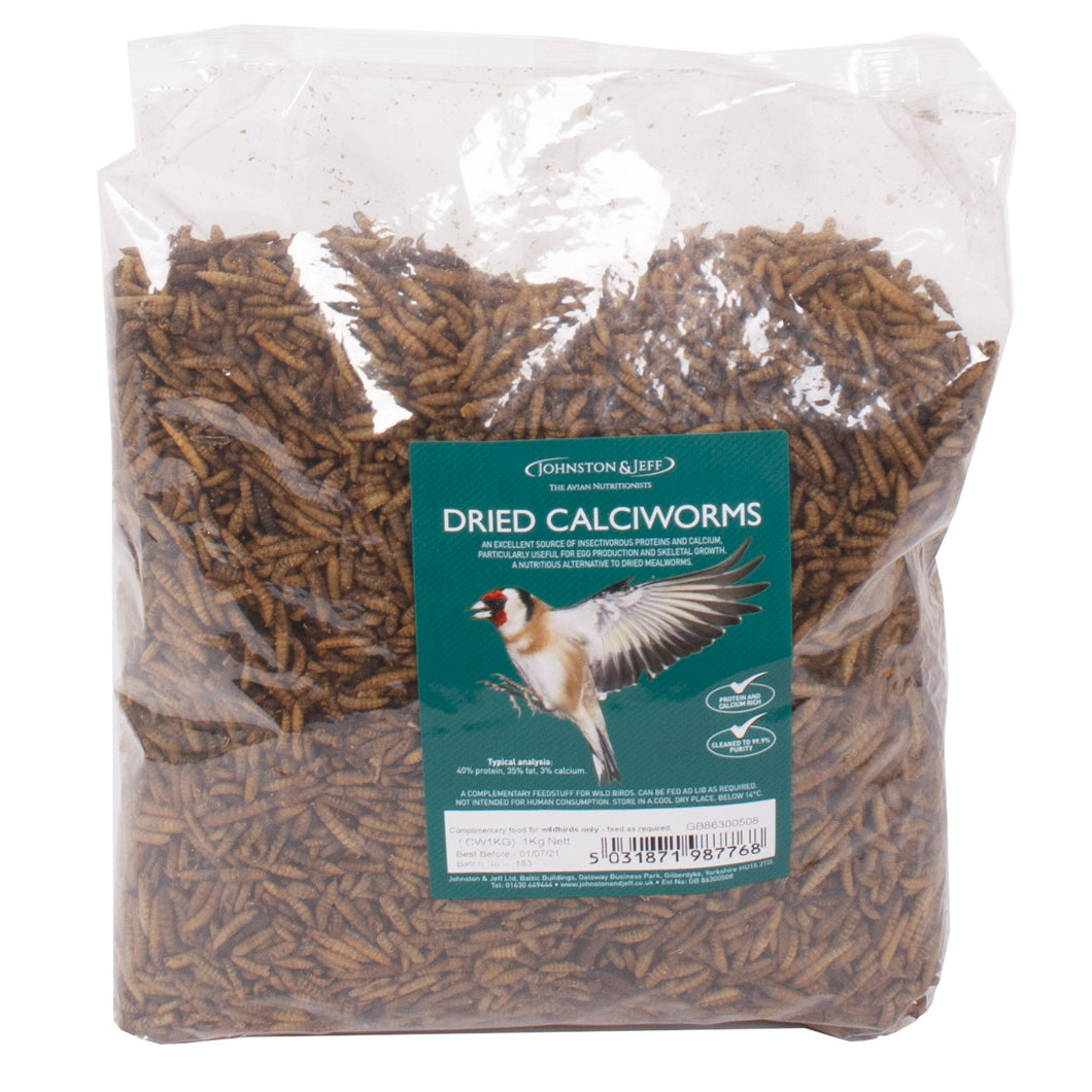 Johnston & Jeff Robin Dried Calciworms 100g, 500g and 1kg bags
