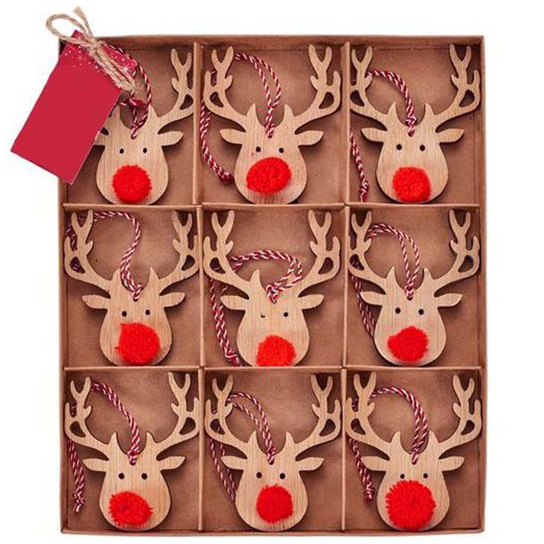 Reindeer decorations 9 pack