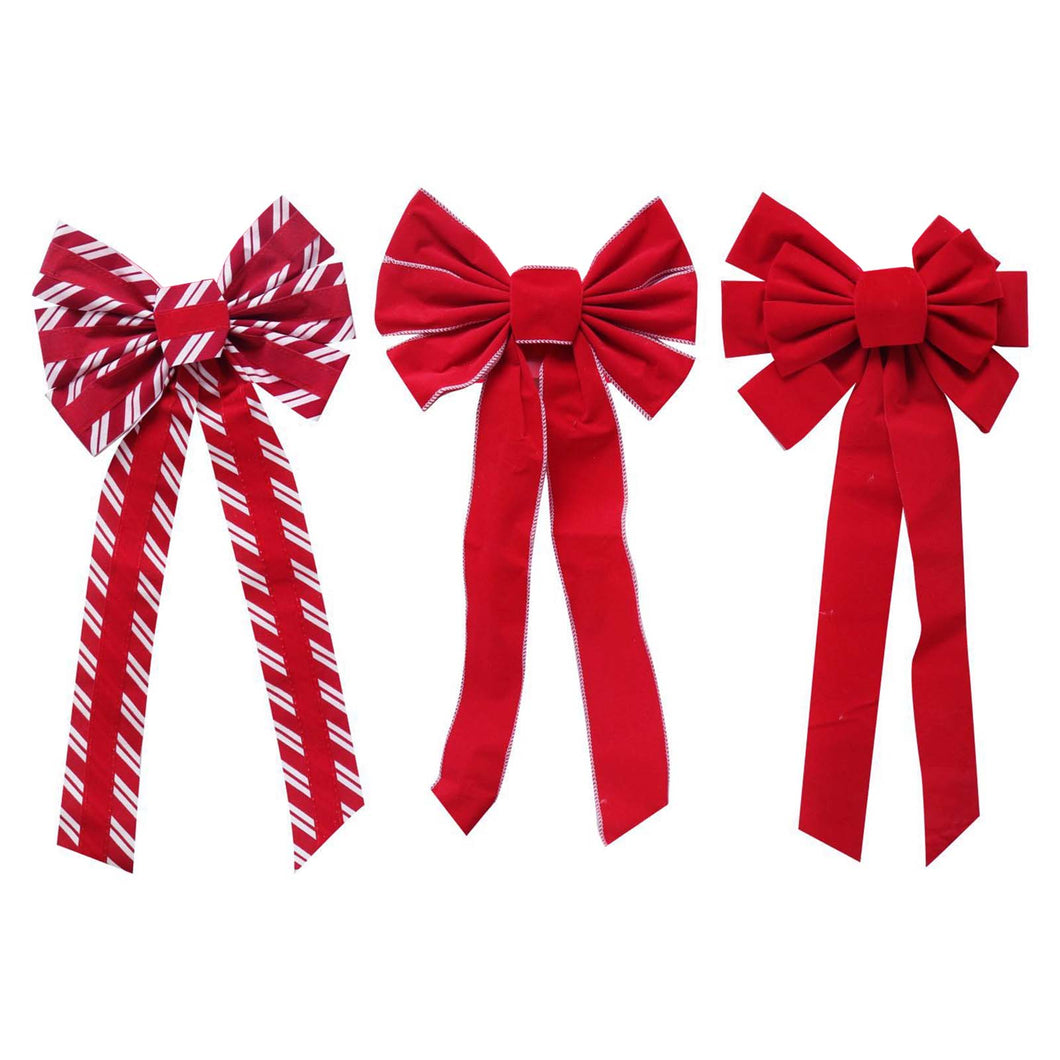 Assorted red Christmas bows