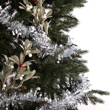 Load image into Gallery viewer, Snowflake tinsel wrapped around a tree decorated with picks
