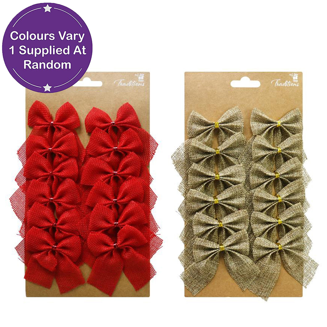 Christmas Vintage Bows 12 Pack Assorted