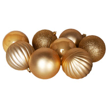 Load image into Gallery viewer, 8 pack of champagne coloured baubles
