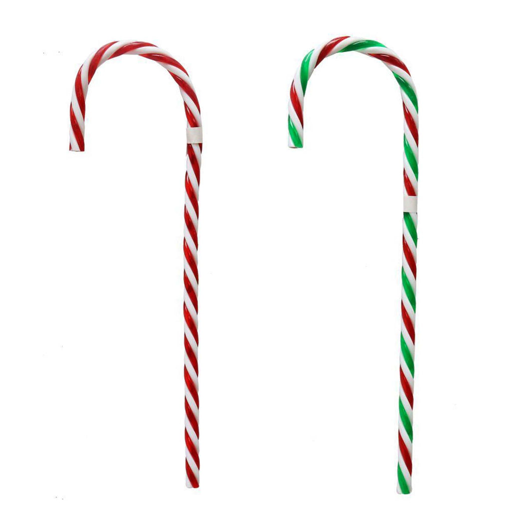 Two assorted 30 cm candy cane decorations