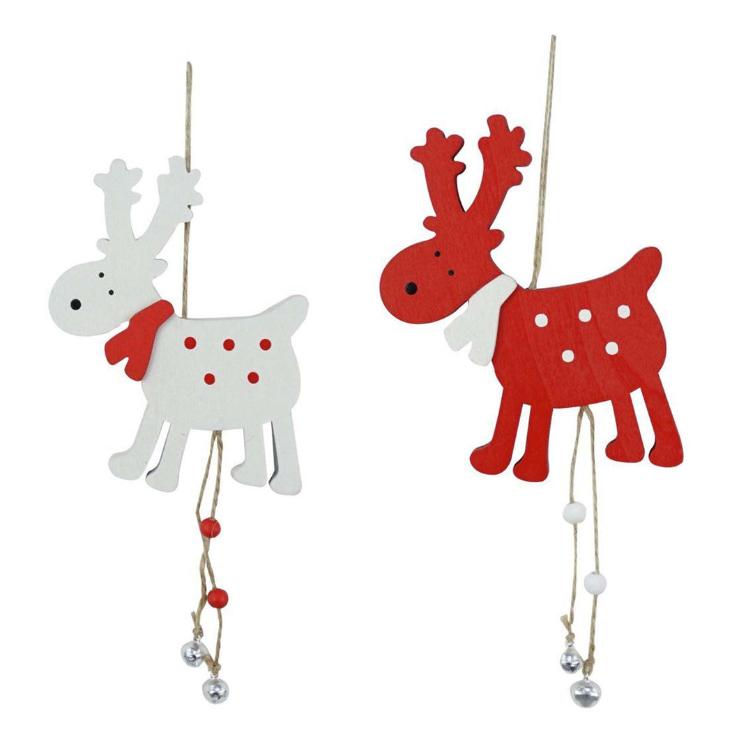Assorted reindeer decorations with bells
