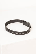 Load image into Gallery viewer, Rydale Sparkling Diamond Black Leather Dog Collar
