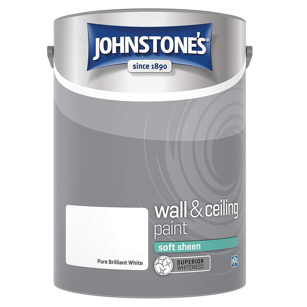 Johnstone's Vinyl Soft Sheen Brilliant White Paint 5L