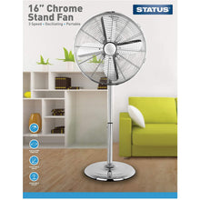 Load image into Gallery viewer, 16&#39;&#39; Chrome Standing Oscillating Fan
