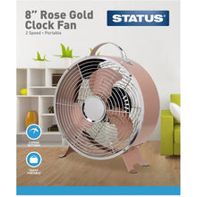 Load image into Gallery viewer, 8&#39;&#39; Rose Gold Clock Fan
