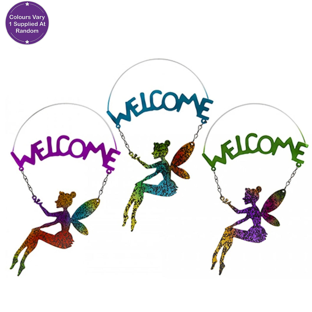Metal Fairy Welcome Sign
