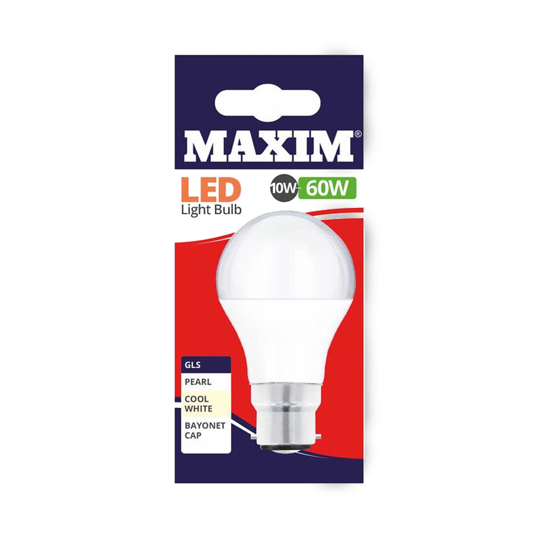 Maxim Cool White LED Bulb GLS BC 10w=60w