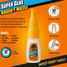 Load image into Gallery viewer, Gorilla Super Glue 2-in-1 Brush &amp; Nozzle Clear 12g
