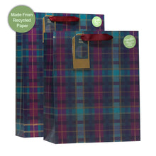 Load image into Gallery viewer, Christmas purple tartan gift bags
