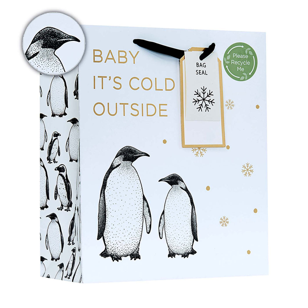 Christmas penguin gift bag