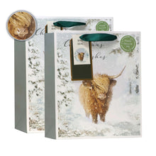 Load image into Gallery viewer, Christmas highland cow gift bags
