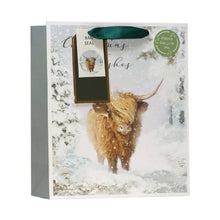 Load image into Gallery viewer, Christmas Highland Cow Gift Bag
