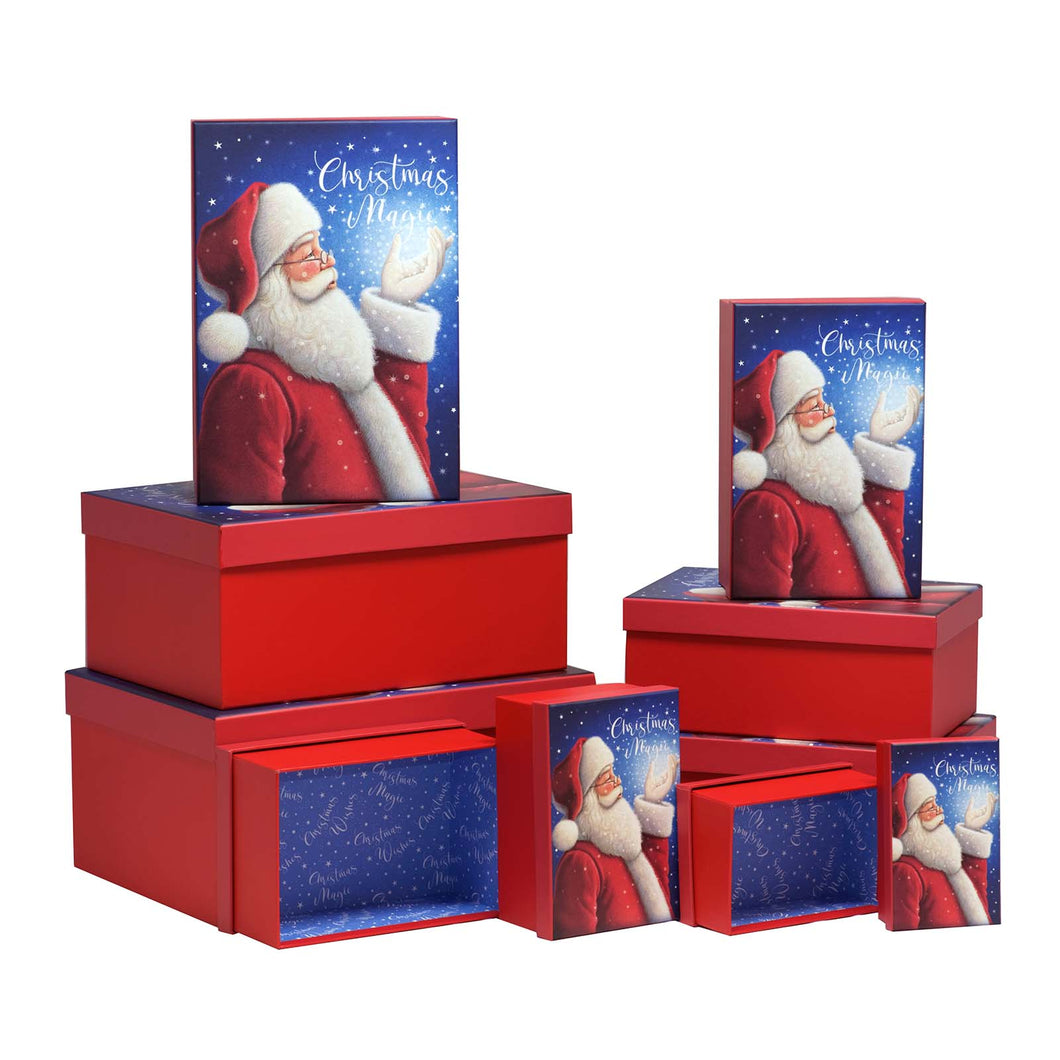 10 Santa's Wish gift boxes in various sizes from XXXS to XXXXL
