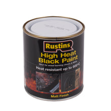 Load image into Gallery viewer, Rustins High Heat Matt Black Paint