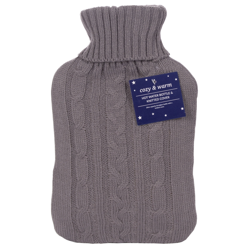 Cozy & Warm Knitted Covered Hot Water Bottle 2L