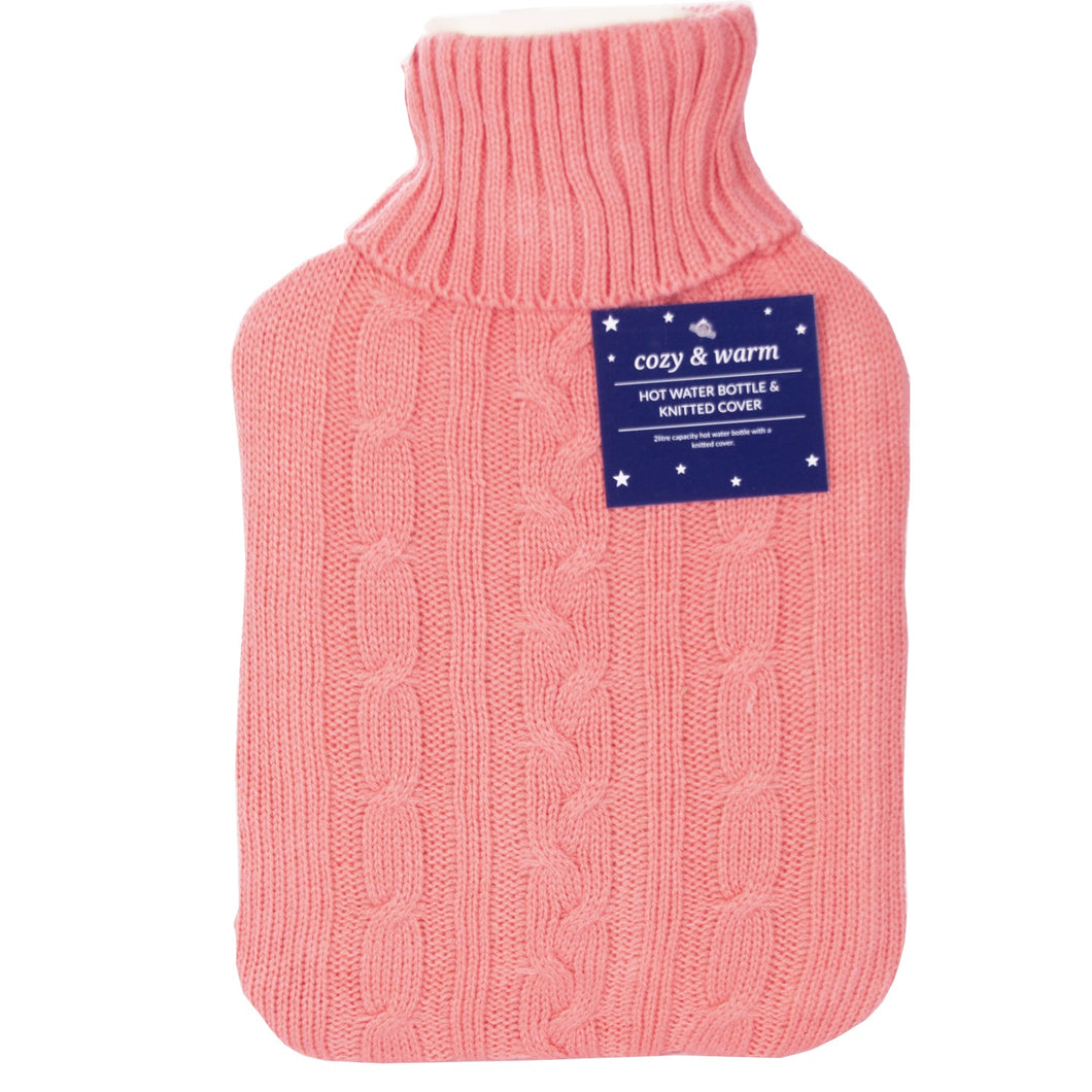 Cozy & Warm Knitted Covered Hot Water Bottle 2L