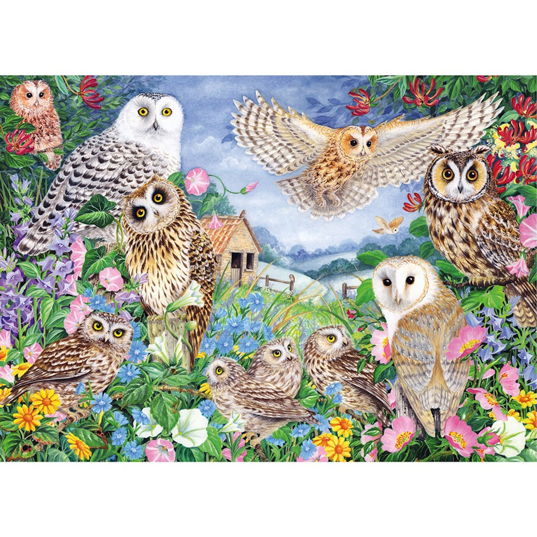 Falcon Owls In The Wood 1000 Piece Puzzle