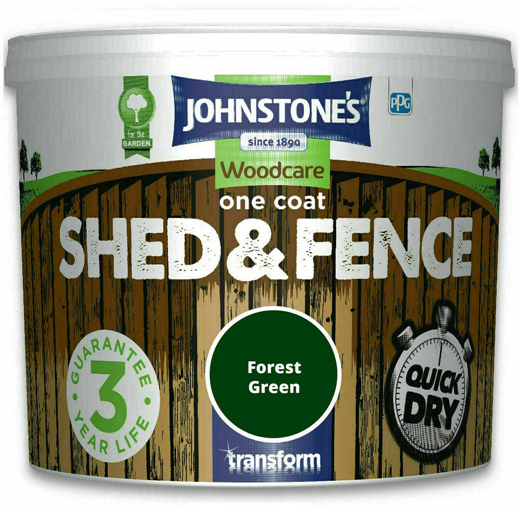Johnstone's Woodcare One Coat Shed Fence 5L Forest Green 