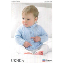 Load image into Gallery viewer, Cardi/Booties &amp; Hat UKHKA 118 Knitting Pattern

