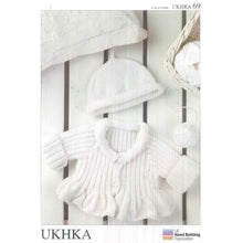 Load image into Gallery viewer, Ribbed Cardi &amp; Hat UKHKA 69 Knitting Pattern

