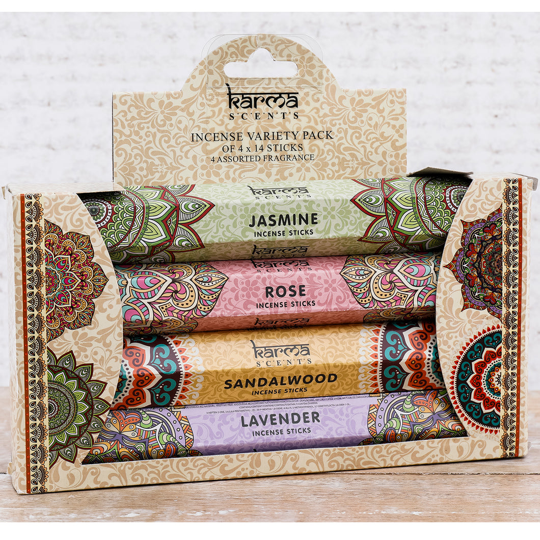 Karma Incense Variety Pack (4 X 14 Sticks)