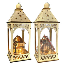 Load image into Gallery viewer, Light Up Wooden Lantern House Scene 30cm Assorted
