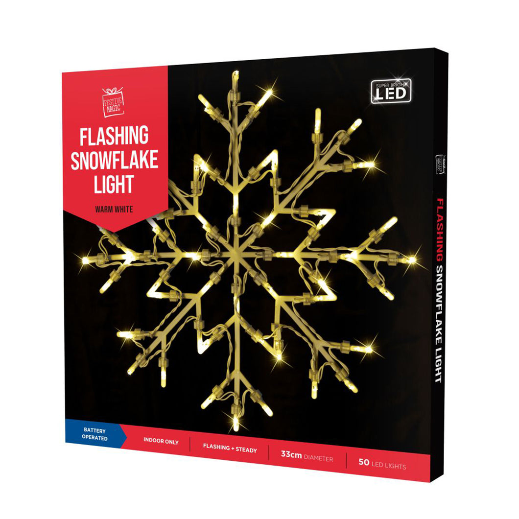 Festive Magic LED Silhouette Snowflake - Warm White